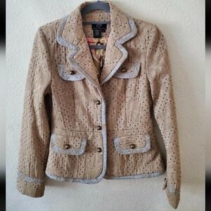 True Meaning Muted Floral Lined Blazer Size 4